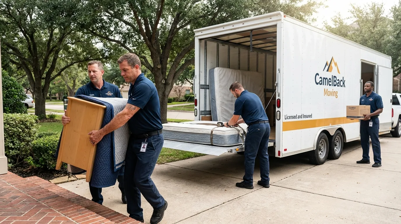 Crew loading residential truck for cross-state move from Gunnison, UT