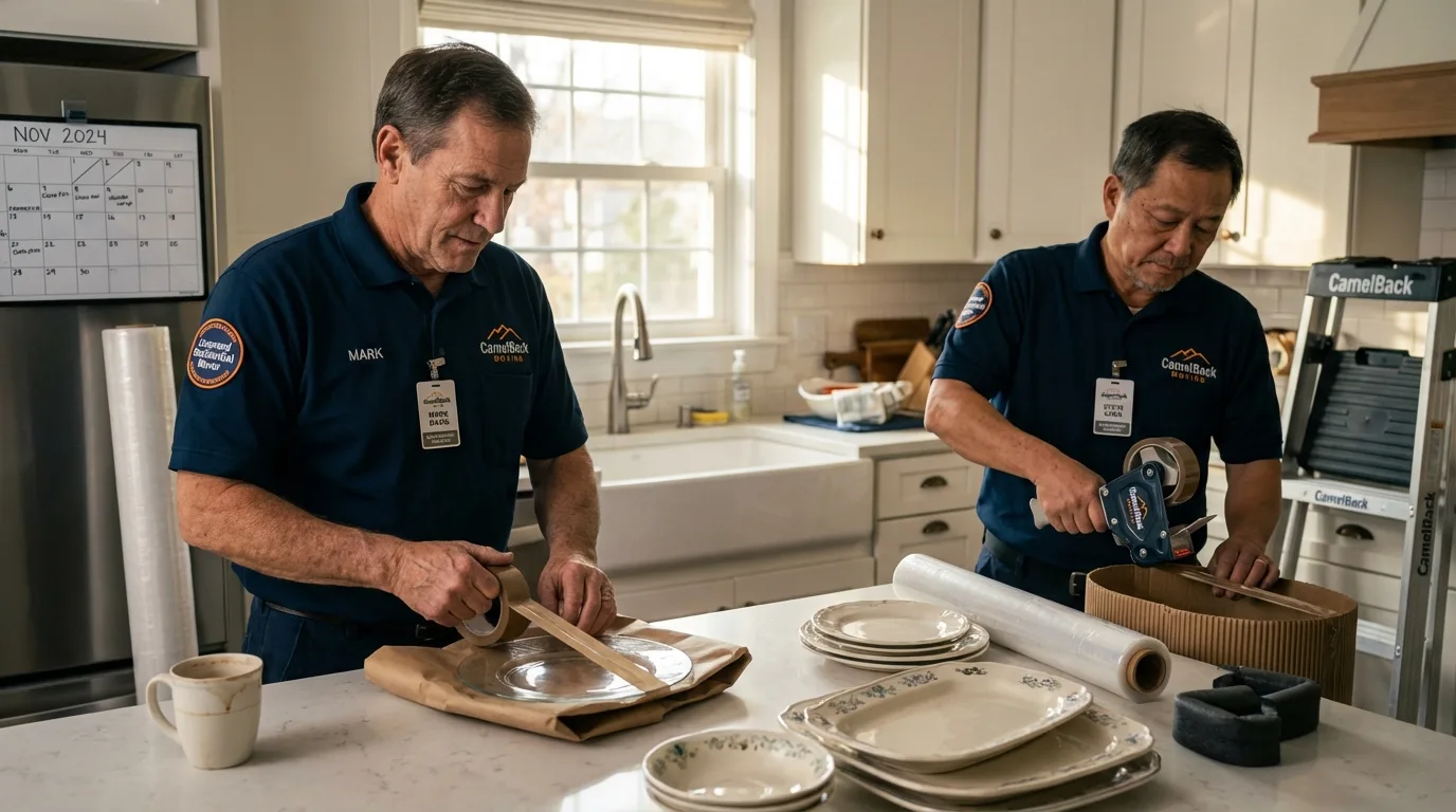 Professional crew packing kitchen dishware in Gunnison, UT